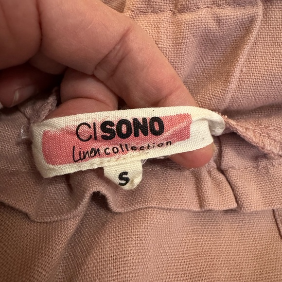 CI Sono Women’s Medium Pink Linen pants Small - Picture 3 of 4